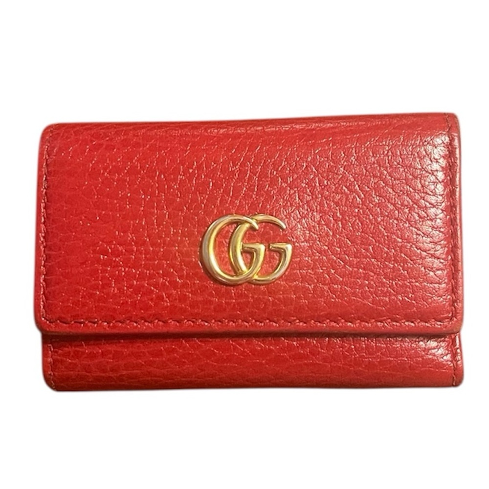 Women’s Authentic EUC Red Gucci Marmont 6 Ring Leather Key Case